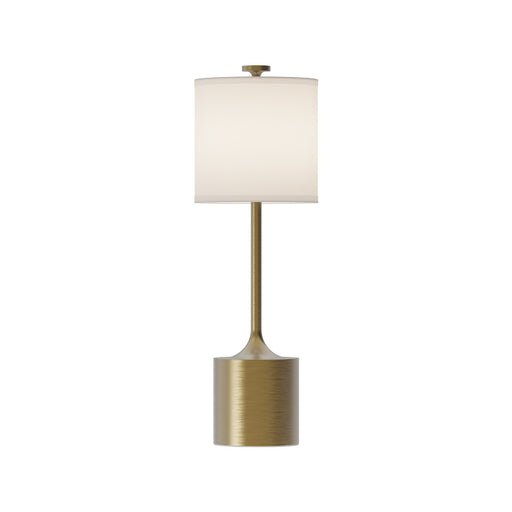 Kuzco Alora Mood Issa 26in Table Lamp | Mid-Century Brushed Gold Aluminum and Ivory Linen Shade | Living Room & Bedroom Accent | Model TL418726BGIL