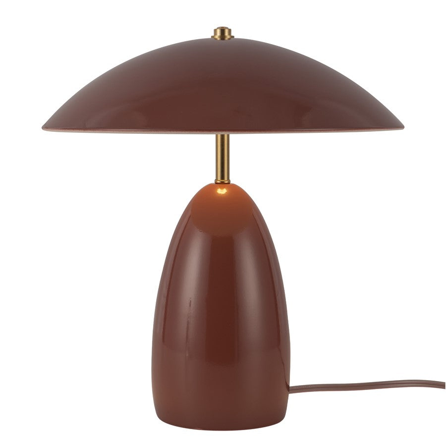 Kuzco Poppy 12" LED Table Lamp, Burgundy/Steel Shade - TL437012BGD