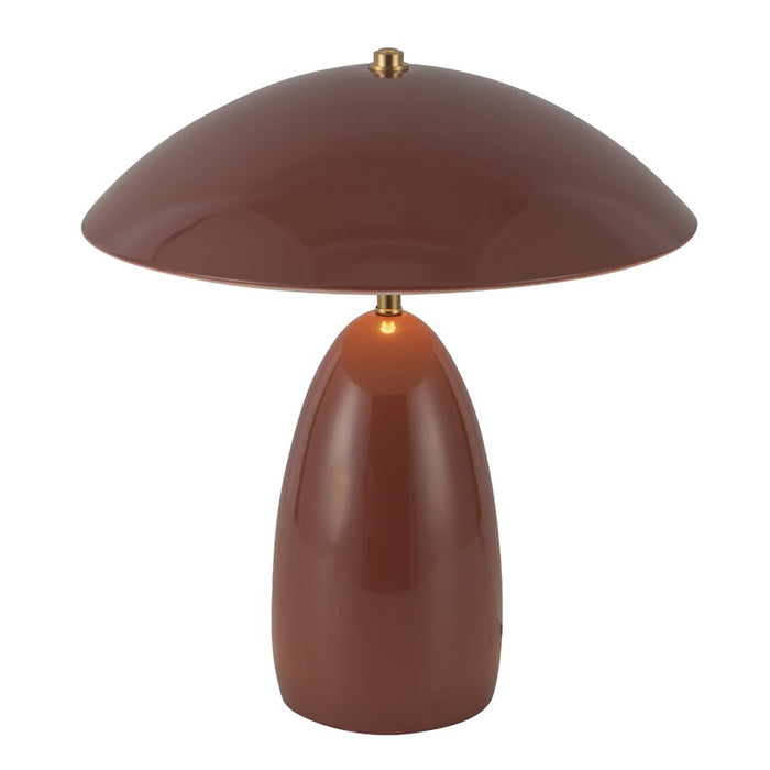 Kuzco Poppy 12" LED Table Lamp, Burgundy/Steel Shade