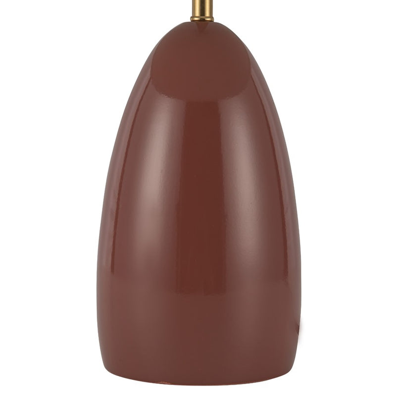 Kuzco Poppy 12" LED Table Lamp, Burgundy/Steel Shade