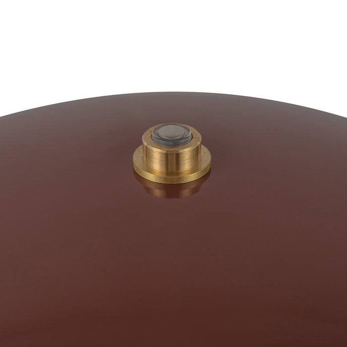 Kuzco Poppy 12" LED Table Lamp, Burgundy/Steel Shade