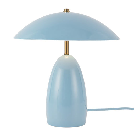 Kuzco Poppy 12" LED Table Lamp, Cerulean/Steel Shade - TL437012CER