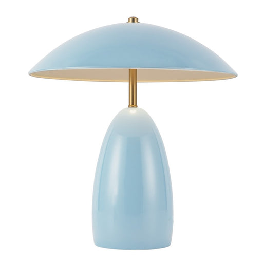 Kuzco Poppy 12" LED Table Lamp, Cerulean/Steel Shade