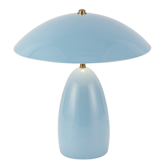 Kuzco Poppy 12" LED Table Lamp, Cerulean/Steel Shade