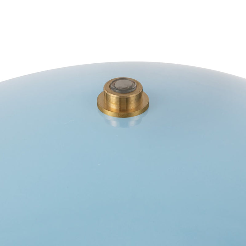 Kuzco Poppy 12" LED Table Lamp, Cerulean/Steel Shade