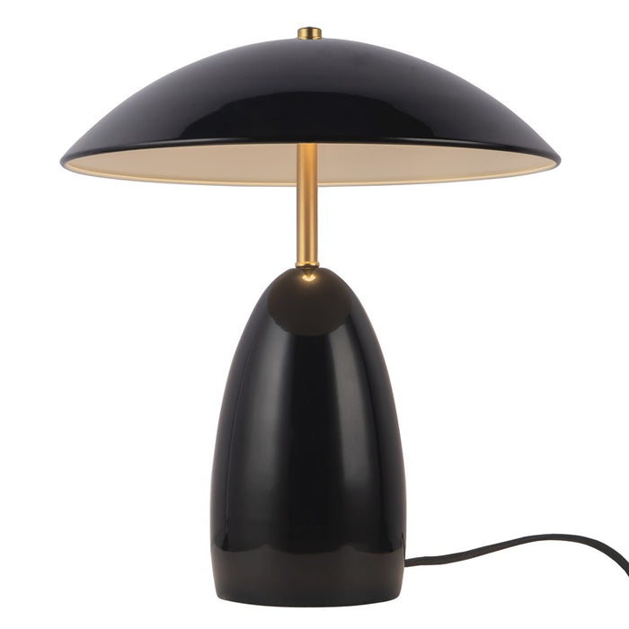 Kuzco Poppy 12" Black Dimmable LED Table Lamp, Glossy Black