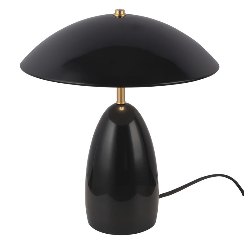 Kuzco Poppy 12" Black Dimmable LED Table Lamp, Glossy Black