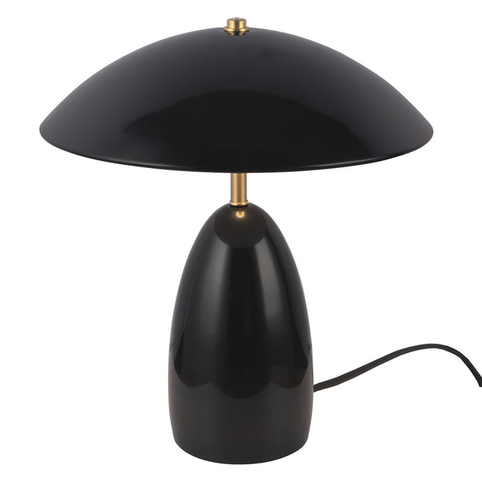 Kuzco Poppy 12" Black Dimmable LED Table Lamp, Glossy Black