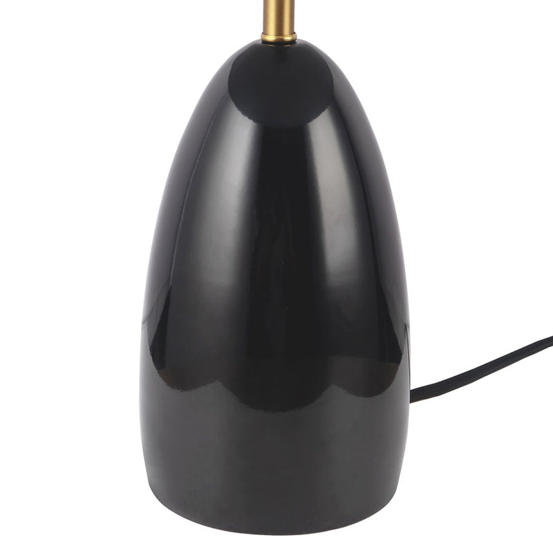 Kuzco Poppy 12" Black Dimmable LED Table Lamp, Glossy Black