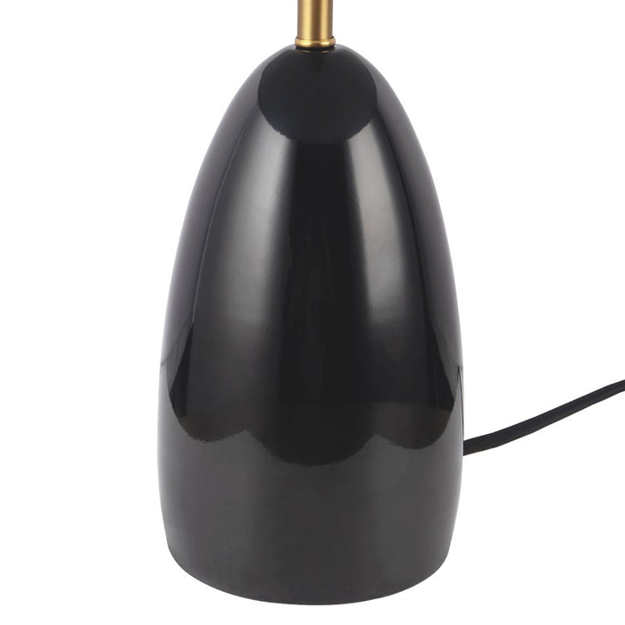 Kuzco Poppy 12" Black Dimmable LED Table Lamp, Glossy Black