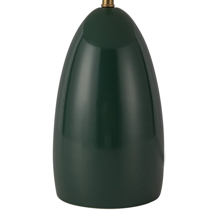 Kuzco Poppy 12" LED Table Lamp, Pine Green/Steel Shade