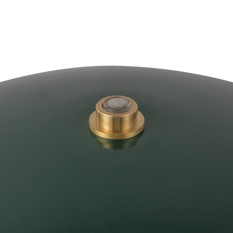 Kuzco Poppy 12" LED Table Lamp, Pine Green/Steel Shade