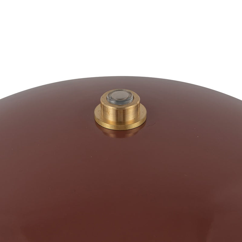 Kuzco Poppy 9" LED Table Lamp, Burgundy/Steel Shade