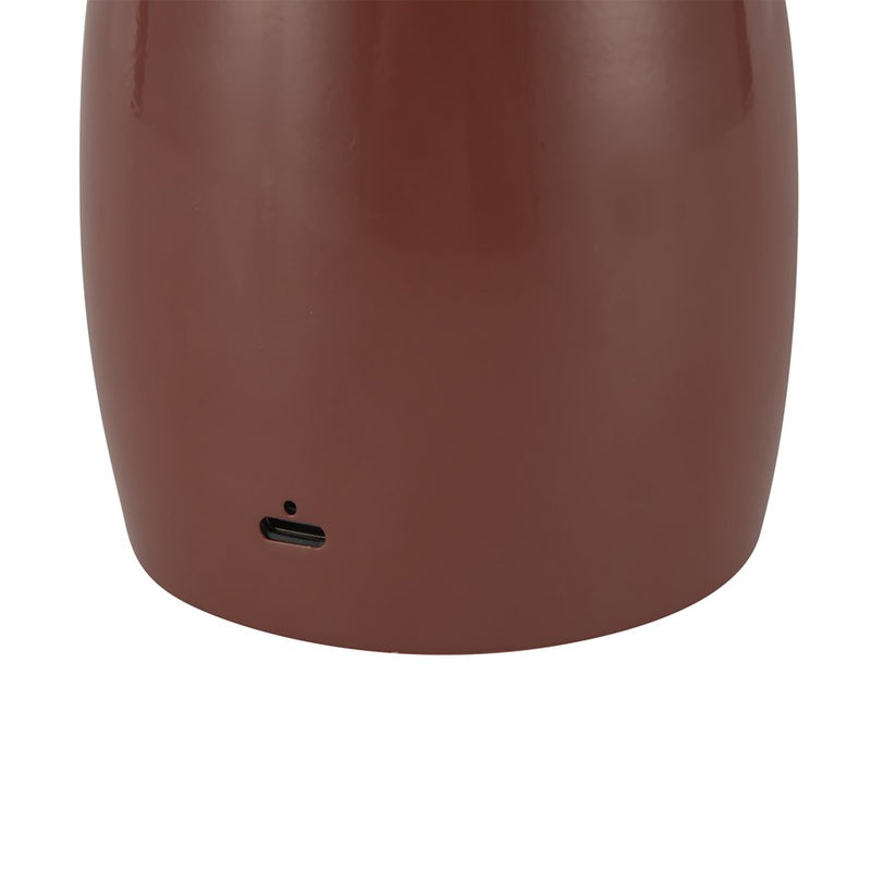 Kuzco Poppy 9" LED Table Lamp, Burgundy/Steel Shade
