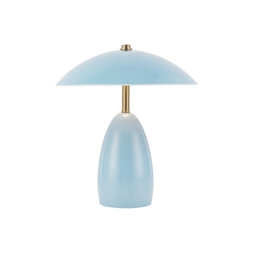 Kuzco Poppy 9" LED Table Lamp, Cerulean/Steel Shade - TL437409CER