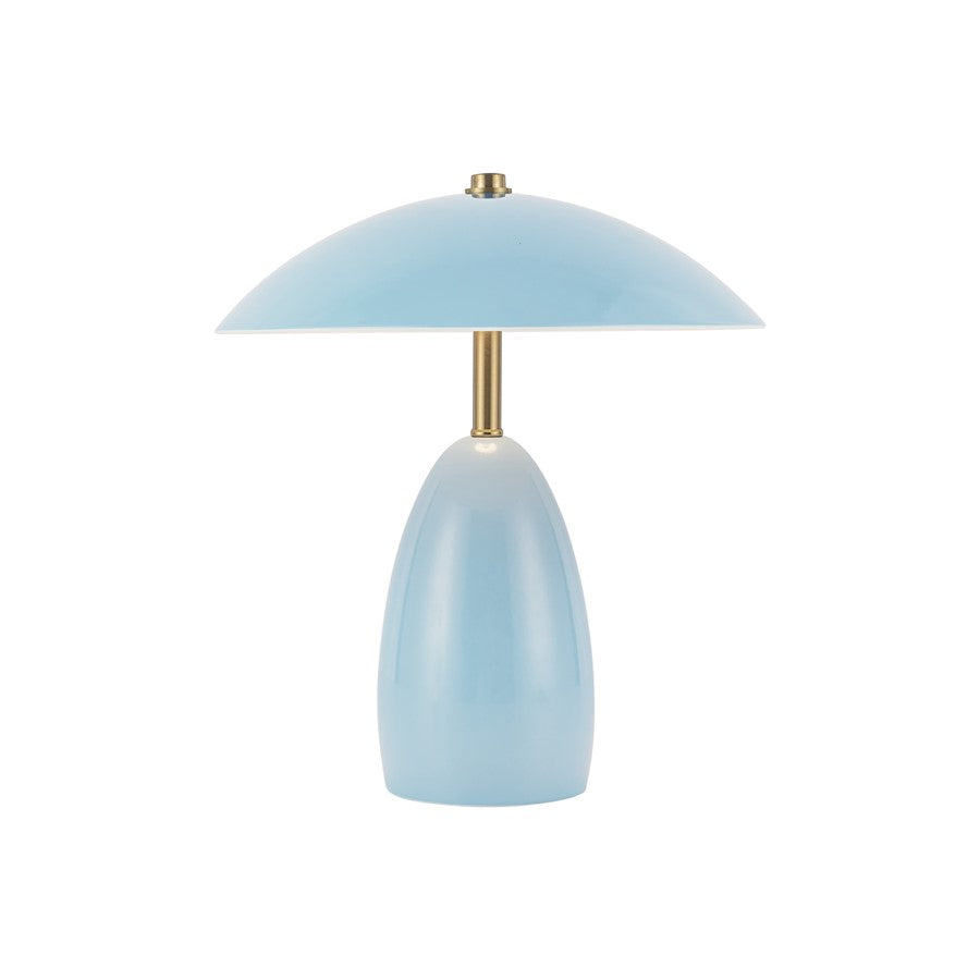 Kuzco Poppy 9" LED Table Lamp, Cerulean/Steel Shade - TL437409CER