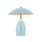 Kuzco Poppy 9" LED Table Lamp, Cerulean/Steel Shade