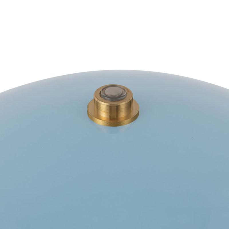 Kuzco Poppy 9" LED Table Lamp, Cerulean/Steel Shade