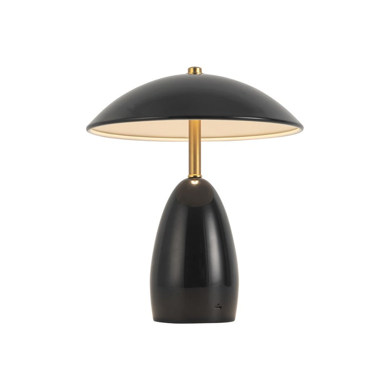 Kuzco Poppy 9" Black Dimmable LED Table Lamp, Glossy Black