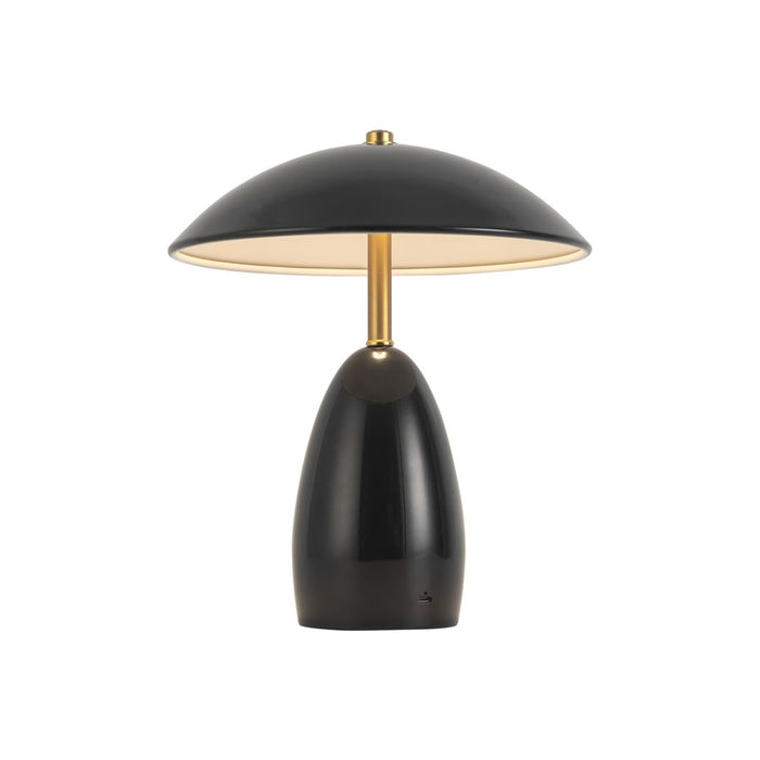 Kuzco Poppy 9" Black Dimmable LED Table Lamp, Glossy Black