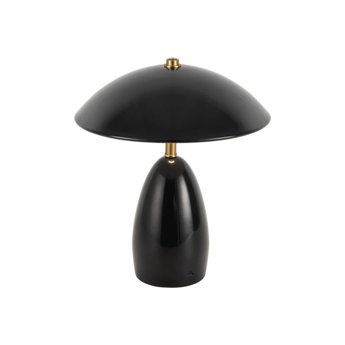 Kuzco Poppy 9" Black Dimmable LED Table Lamp, Glossy Black