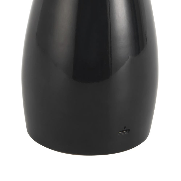 Kuzco Poppy 9" Black Dimmable LED Table Lamp, Glossy Black