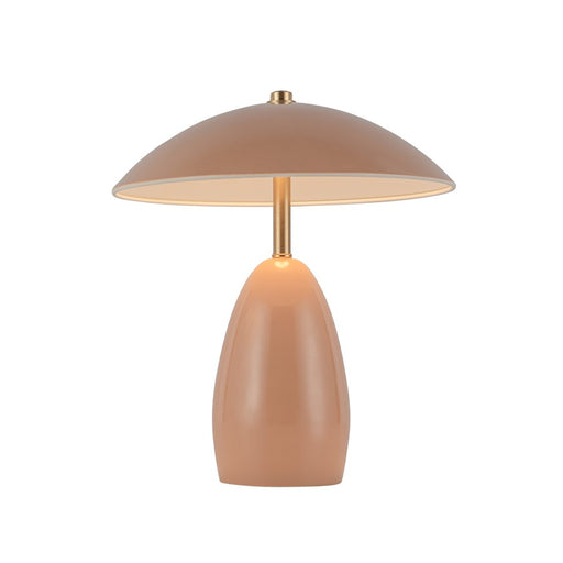 Kuzco Poppy 9" LED Table Lamp, Peach/Steel Shade
