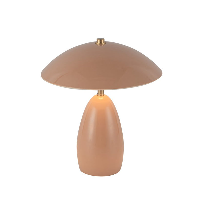 Kuzco Poppy 9" LED Table Lamp, Peach/Steel Shade