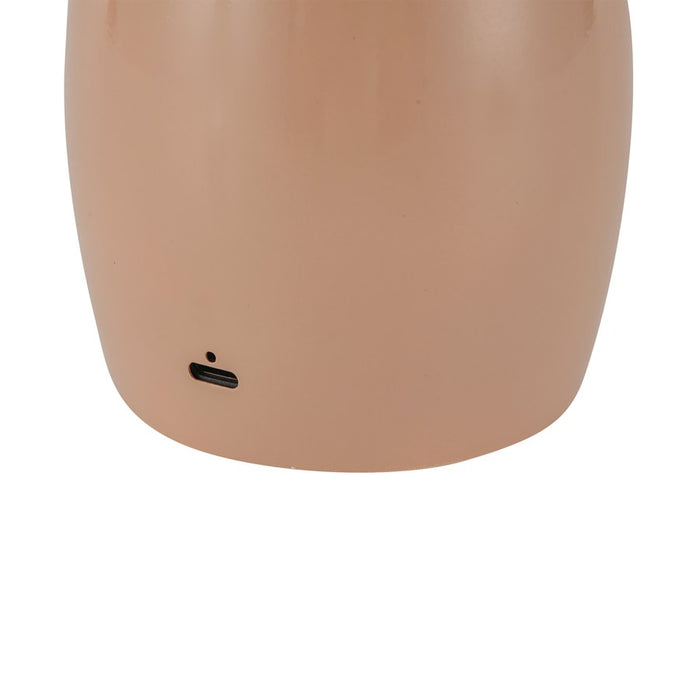 Kuzco Poppy 9" LED Table Lamp, Peach/Steel Shade