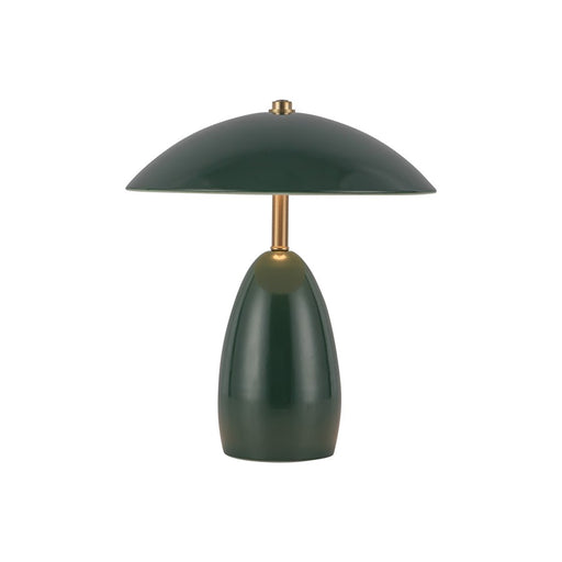 Kuzco Poppy 9" LED Table Lamp, Pine Green/Steel Shade - TL437409PGN