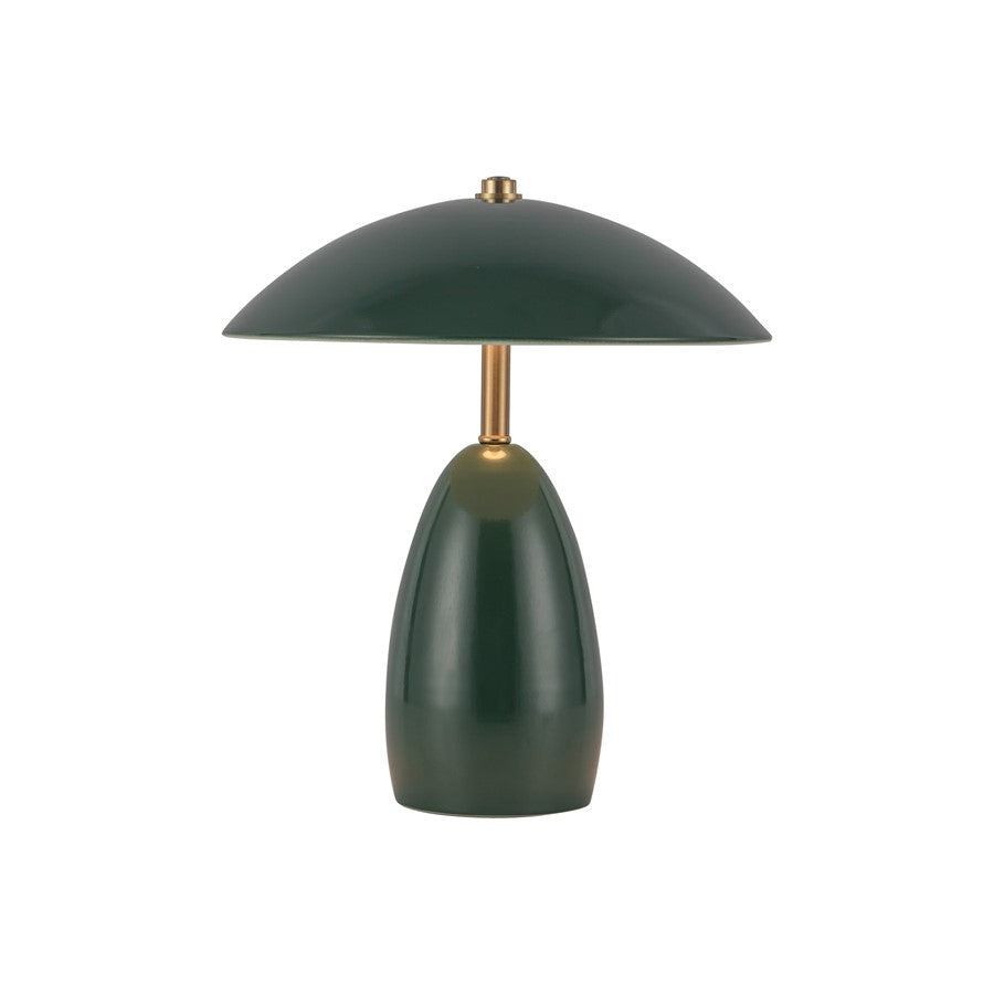 Kuzco Poppy 9" LED Table Lamp, Pine Green/Steel Shade - TL437409PGN