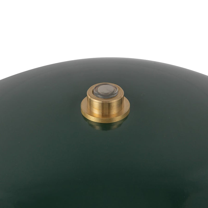 Kuzco Poppy 9" LED Table Lamp, Pine Green/Steel Shade