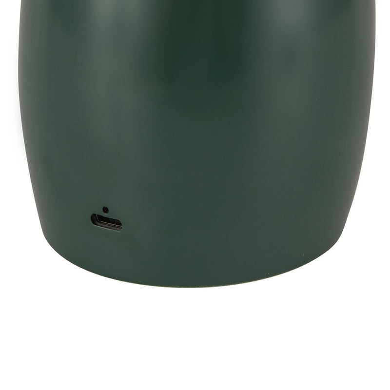 Kuzco Poppy 9" LED Table Lamp, Pine Green/Steel Shade