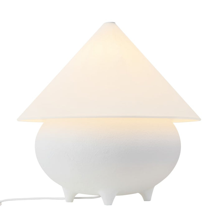 Kuzco Rowan 17" Wht Table Lamp, Antique Wht/White Linen - TL453017AWWL