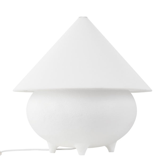 Kuzco Rowan 17" Wht Table Lamp, Antique Wht/White Linen