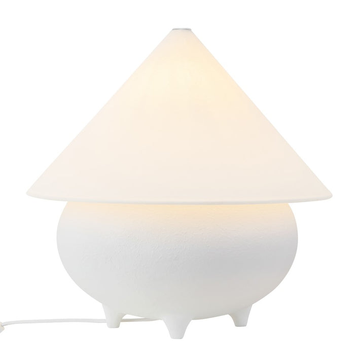 Kuzco Rowan 17" Wht Table Lamp, Antique Wht/White Linen