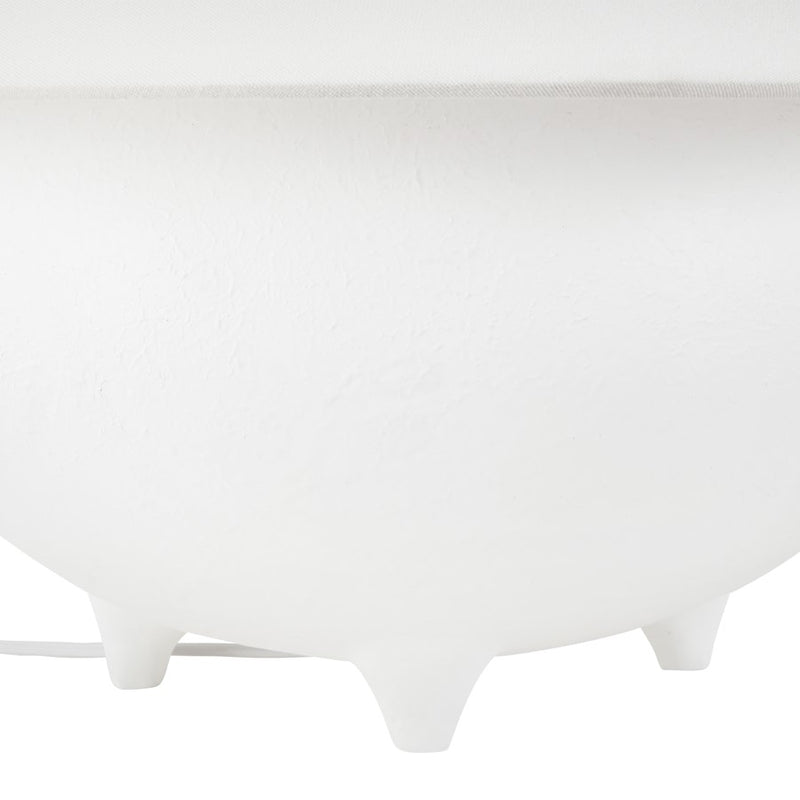 Kuzco Rowan 17" Wht Table Lamp, Antique Wht/White Linen
