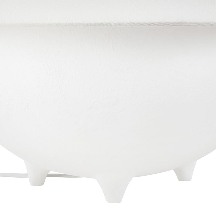 Kuzco Rowan 17" Wht Table Lamp, Antique Wht/White Linen