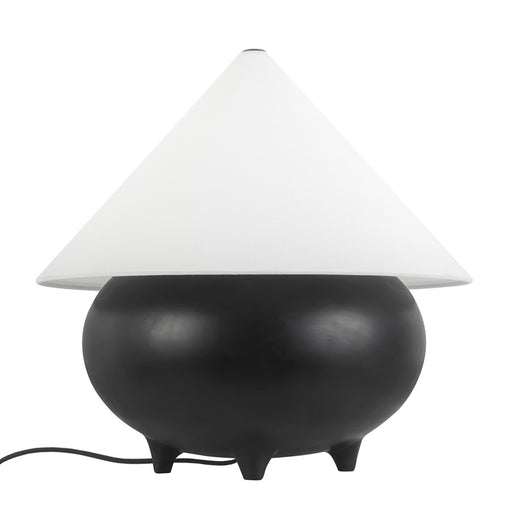 Kuzco Rowan 17" Black Table Lamp, Matte Black/White Linen