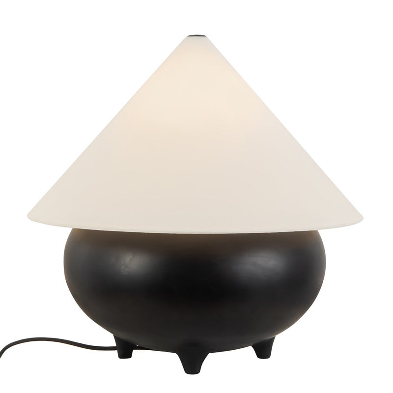 Kuzco Rowan 17" Black Table Lamp, Matte Black/White Linen