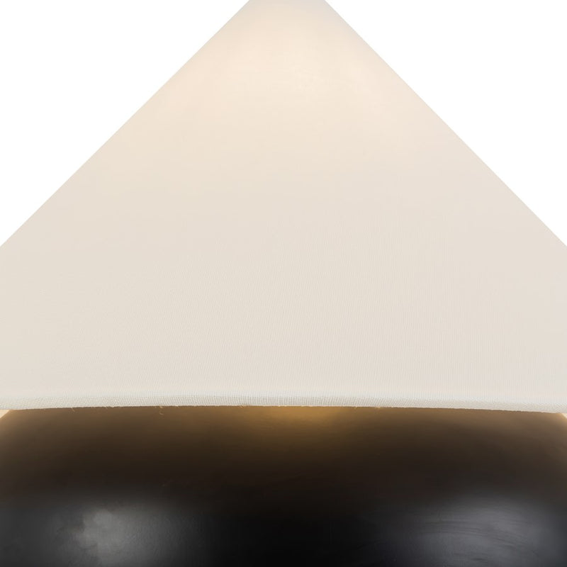 Kuzco Rowan 17" Black Table Lamp, Matte Black/White Linen