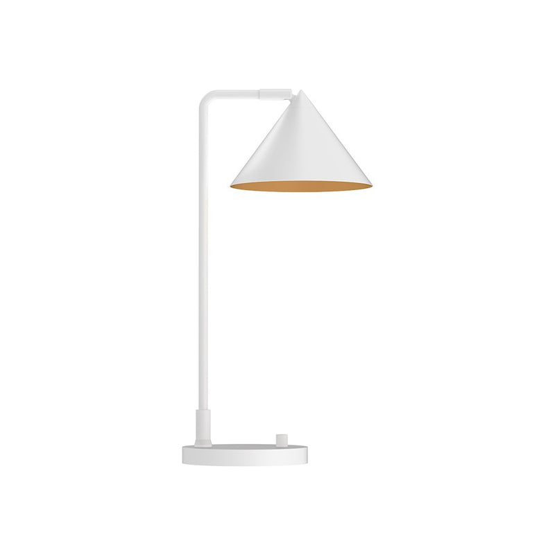 Kuzco Remy 1-Light 20in Table Lamp | Modern White Steel with Gold Interior Accent | Bedroom & Living Room Accent | Model TL485020WH