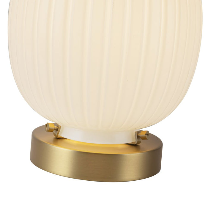 Kuzco Cherise 7" Socket Table Lamp, Gold/Glossy Ribbed Opal Glass