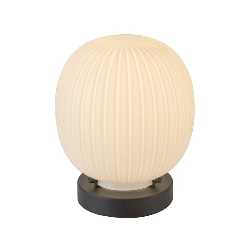 Kuzco Cherise 7" Socket Table Lamp, Black/Glossy Opal Glass