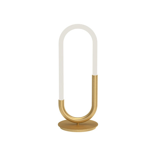 Kuzco Huron 22in LED Table Lamp | Modern Brushed Gold and Frosted Acrylic | Bedroom & Office Desk Light | 850lm, 3000K, Touch | Model TL95121-BG