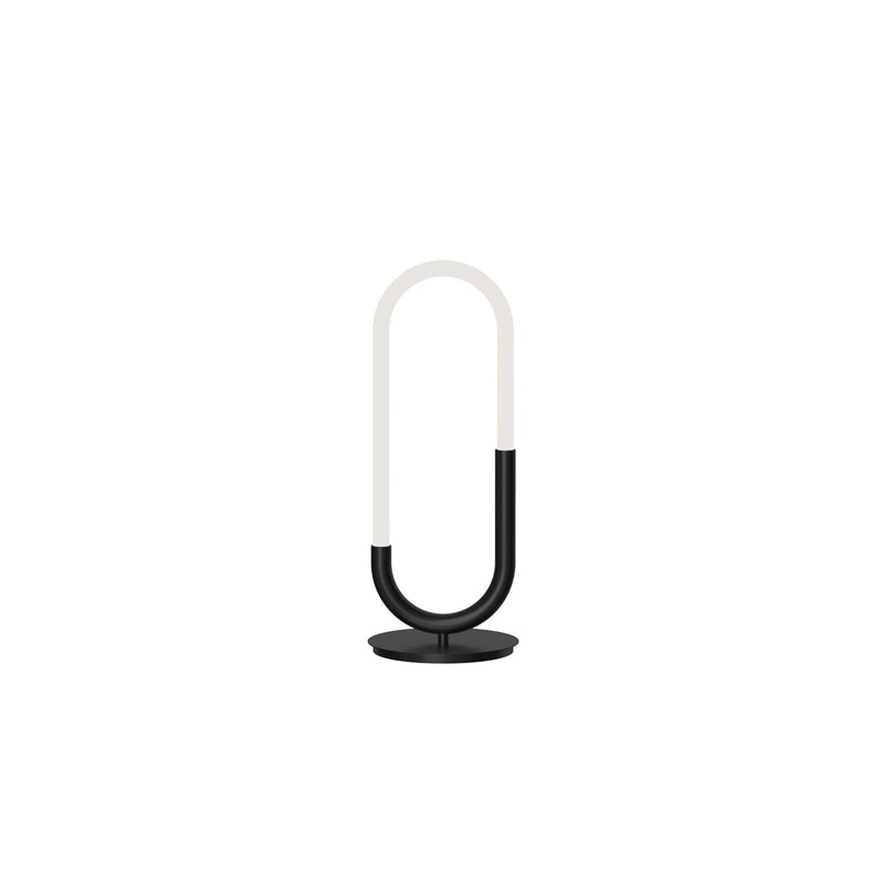 Kuzco Huron 21in LED Table Lamp | Modern Black Steel and Frosted Acrylic Diffuser | Bedroom & Living Room Accent | 22.38 x 8.75 in | Model TL95121-BK