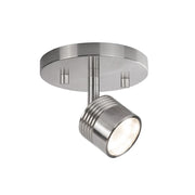 Kuzco Lyra 6in LED Track Light | Brushed Nickel Aluminum and Diffusive Glass Lens | Living Room & Kitchen Accent | 400lm 3000K | Model TR10006-BN
