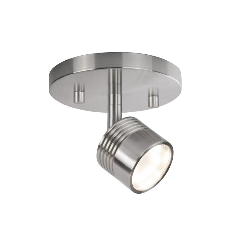 Kuzco Lyra 6in LED Track Light | Brushed Nickel Aluminum and Diffusive Glass Lens | Living Room & Kitchen Accent | 400lm 3000K | Model TR10006-BN