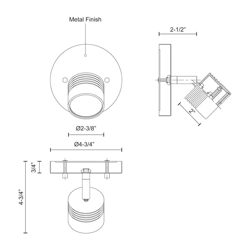 Kuzco Lyra 6in LED Track Light | Brushed Nickel Aluminum and Diffusive Glass Lens | Living Room & Kitchen Accent | 400lm 3000K | Model TR10006-BN