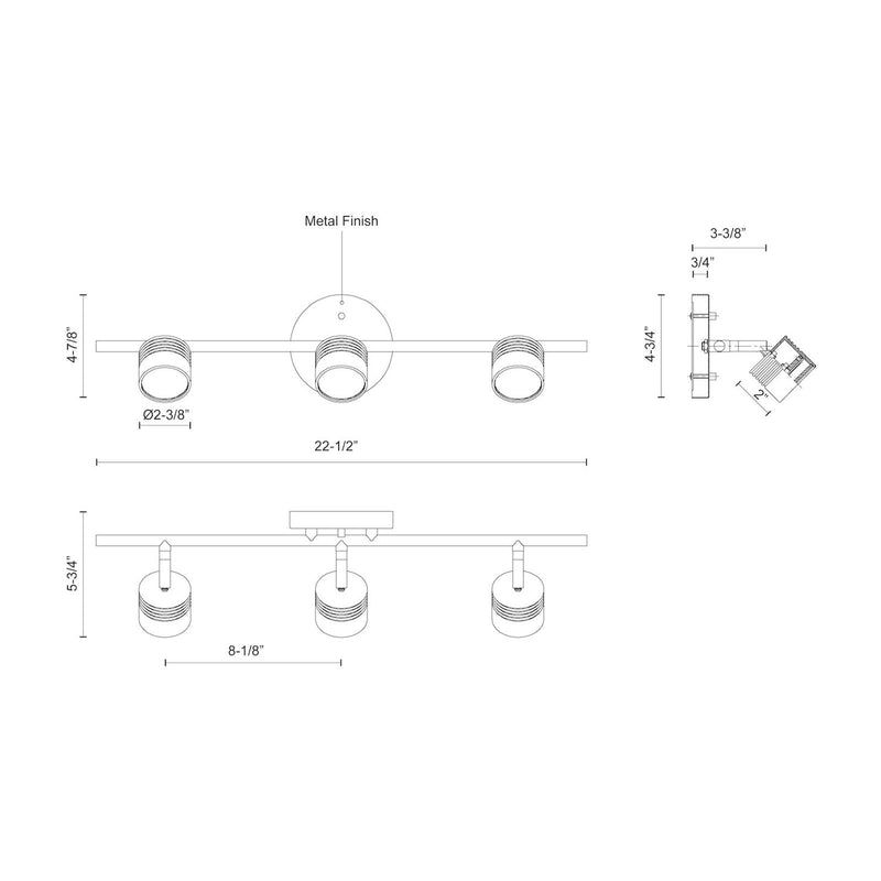 Kuzco Lyra 22in 1-Light Track Light | Modern Brushed Nickel and Diffusive Glass Lens | Kitchen & Living Room Accent | 1200lm 3000K | Model TR10022-BN